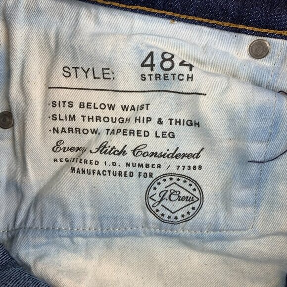 J Crew Mens Pants 31 Blue Jeans 484 Stretch Slim Tapered Japanese Denim 31x30 - Picture 8 of 14